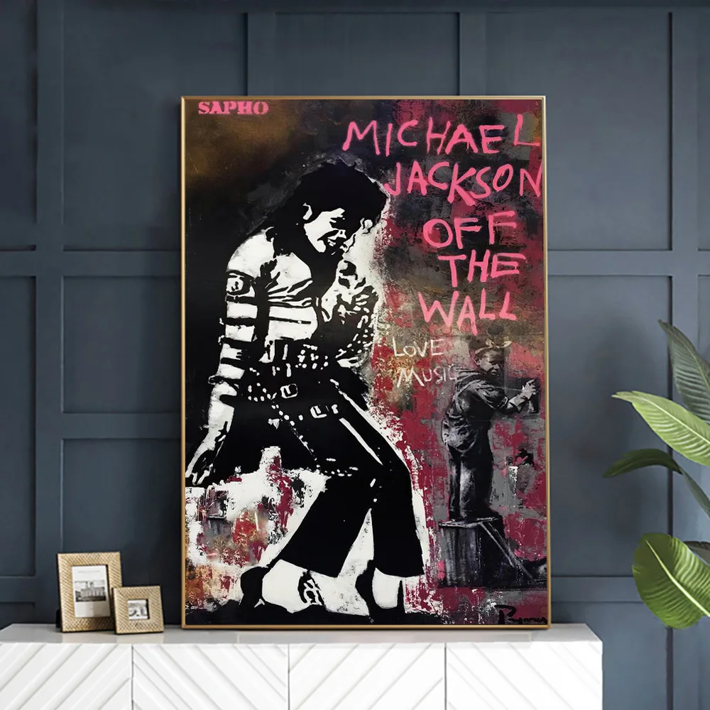 

Abstract Michael Jackson Banksy Art Canvas Poster And Prints Graffiti Wall Painting For Living Room Decor Mural Picture Cuadros