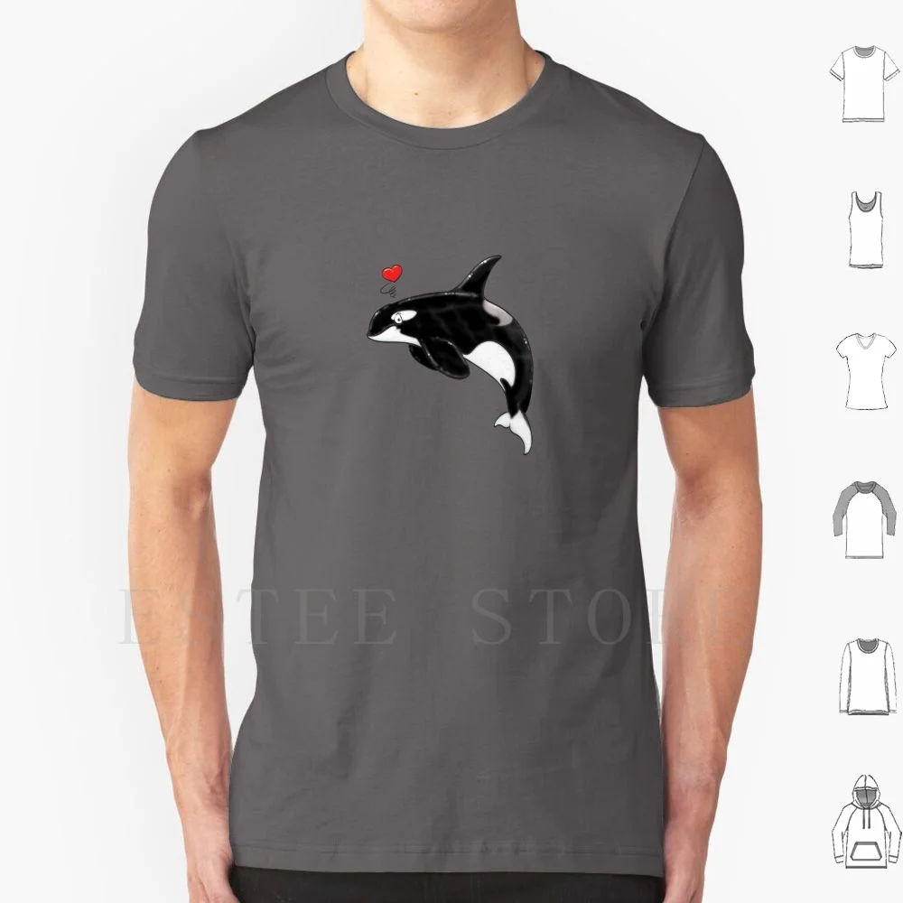 Cute Killer Whale T Shirt Print Cotton Whale Dolphin Killer Whale Orca Orcinus Orca Love Animal