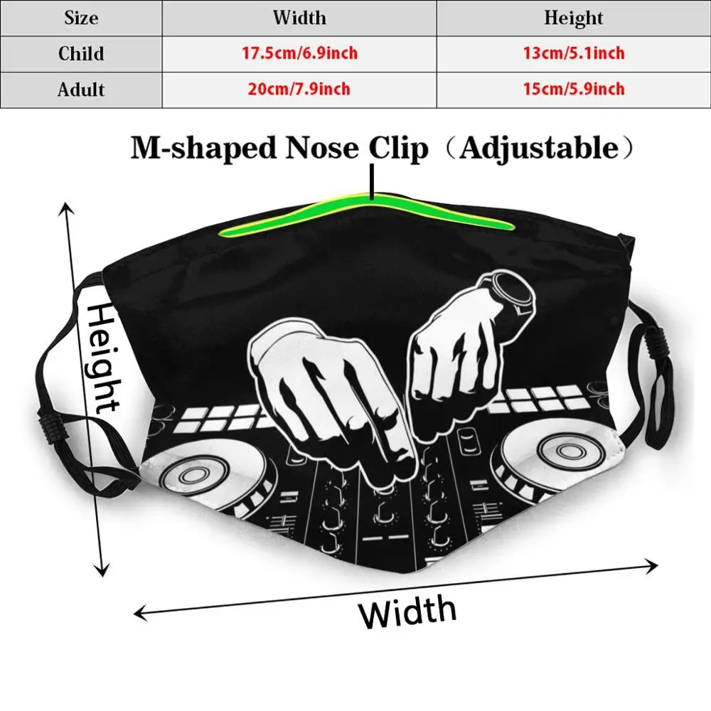 Dj Adult Kids Anti Dust Filter Diy Mask Musical Dj Edm Disc Jockey House Music Music Music Lover 90S Kids Partygoer Party Songs