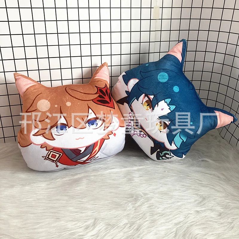 Genshin Impact Plush Pillow Game Genshin Impact Tartaglia Morax xiao Klee Barbatos Figure Doll Cartoon Pillows Soft Stuffed Toys