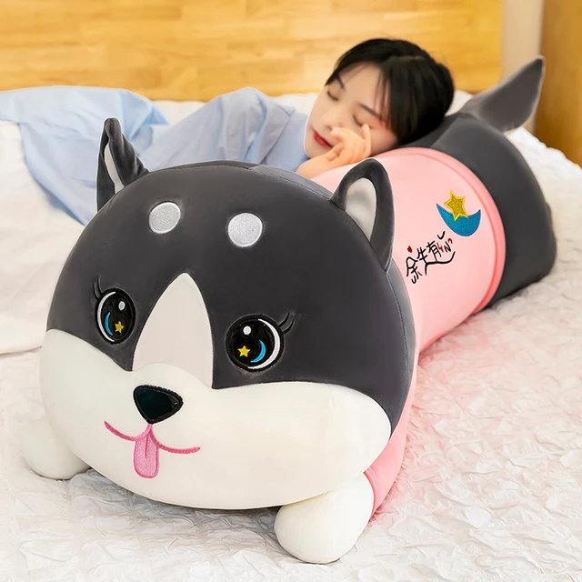 110cm Giant Husky Plush Toy Soft Stuffed Long Dog Pillow Cartoon Animal Doll Sleeping Pillow Cushion Home Decor Kids Baby Gift AliExpress