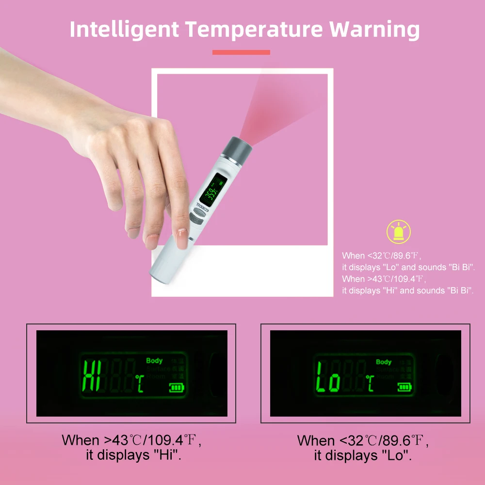 Mini Portable Non-Contact Infrared Thermometer 1S Quick Measurement Body / Objects\' Surface 3 Temperature Modes for Baby Adult