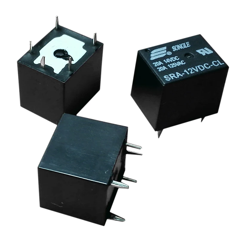 5pcs/lot 20A 5V 9V 12V 24V 1NO NC 5 pin sealed relay for car Songle brand large current relay 5 feet