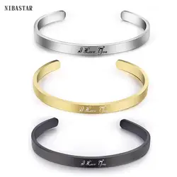 Fashion Gold and Black Silver Stainless Steel Custom Engrave Bracelet For Women Hot Selling Open Jewelry Bangles