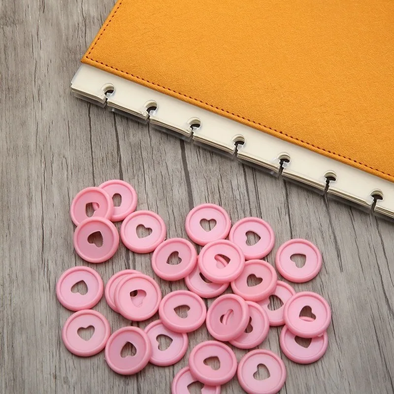 

12pcs/lot 24mm mushroom hole binding ring buckle color disc button-like loose-leaf accessories mushroom hole