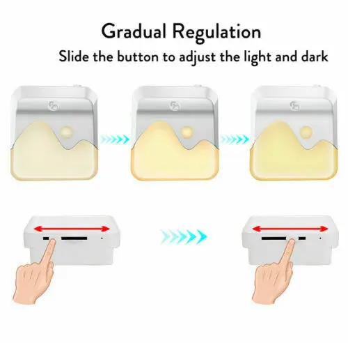 RGB Built-in Smart Light Sensor Turns The lights Dimmable LED Night Light Plug-In Wall Lamp Sensor Control For Staris Bedroom