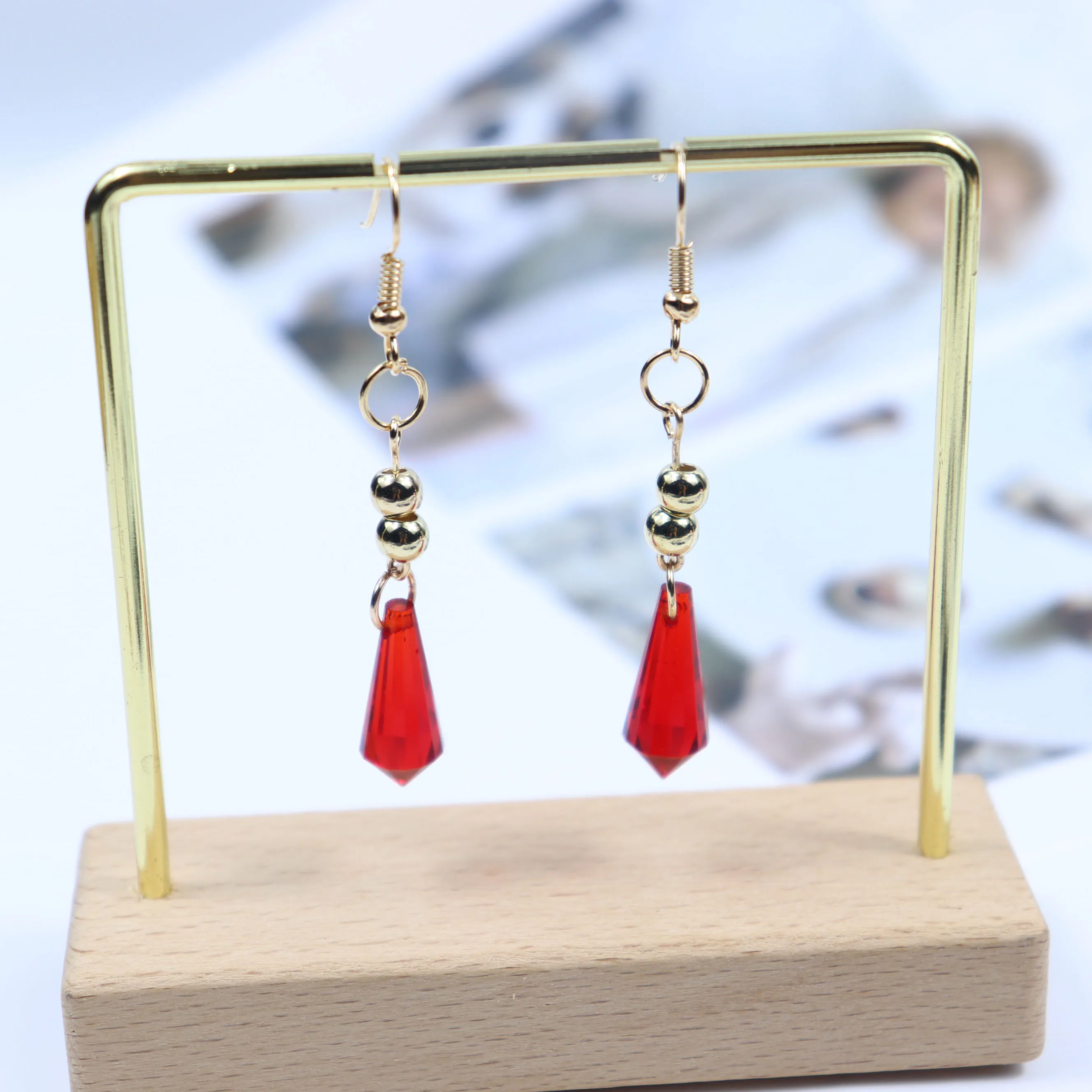 Genshin Impact Tartaglia Earrings Anime Jewelry Cosplay Genshin Childe Earring Men Women Trendy Accessories Crystal Drop Earring