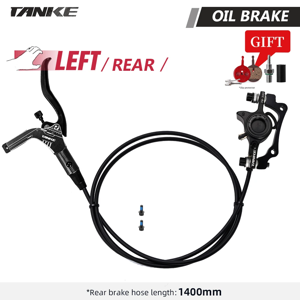 TANKE MTB Fiets Hydraulische Schijfrem Set 160mm Rotors Olie Remklauw Plaat Voor Achter Mountainbike Klem 22.2mm handvat EEN Pijler