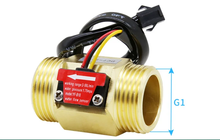 DC 5-15V 1 Inch Water Flow Sensor Hall Sensor Switch Flow Meter DN25 Brass Water Meter Industrial Flowmeter Water Flow Sensor