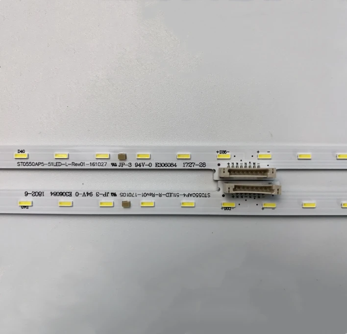 2pcs =1pair New LED backlight strip  KD-55XE7096 KD-55XE7002 STO550AP5_51LED_L STO550AP5_51LED_R_Rev01_16102 51LED 600mm