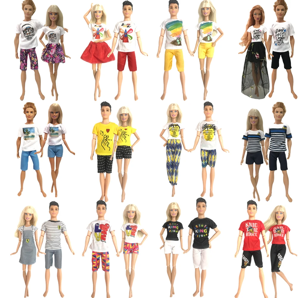NK Mix 2 stks/set Dagelijkse Slijtage Casual Paar Pop Jurk Voor 1/6 BJD Pop Accessoires Jongen Meisje Poppenkleertjes Speelgoed 1/6 Mannelijke Pop JJ