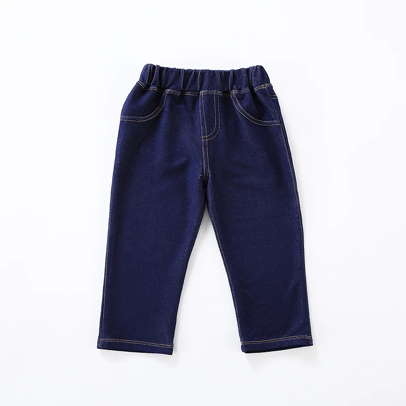 Baby pants denim blue spring and autumn trouser high elasticity waistband fashion pants soft garment washing kids clothes pants