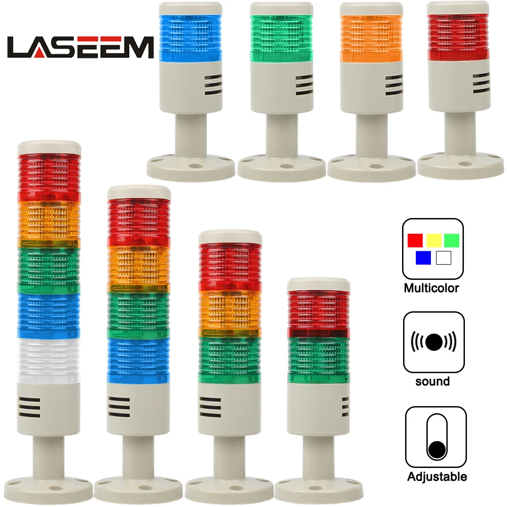 1-5layer DC12V24V AC110V 220V Industrial Multilayer Stack light LED Signal  Alarm caution light for Machinery Alarm Lamp