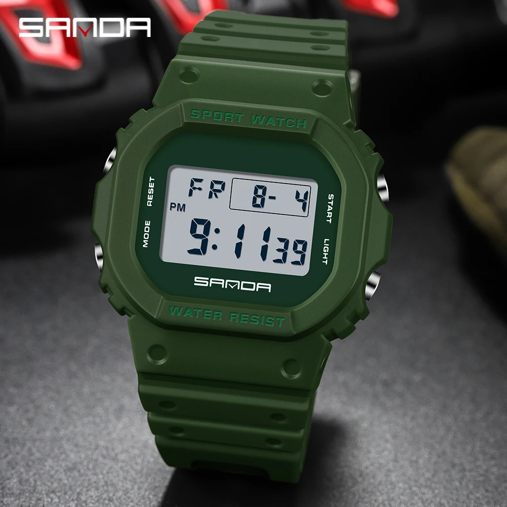 Sanda Digital Watch for Men Waterproof Sport Clock 2021 Fashion Army Electronic Wristwatch Luxury Unisex Hand Table for Student