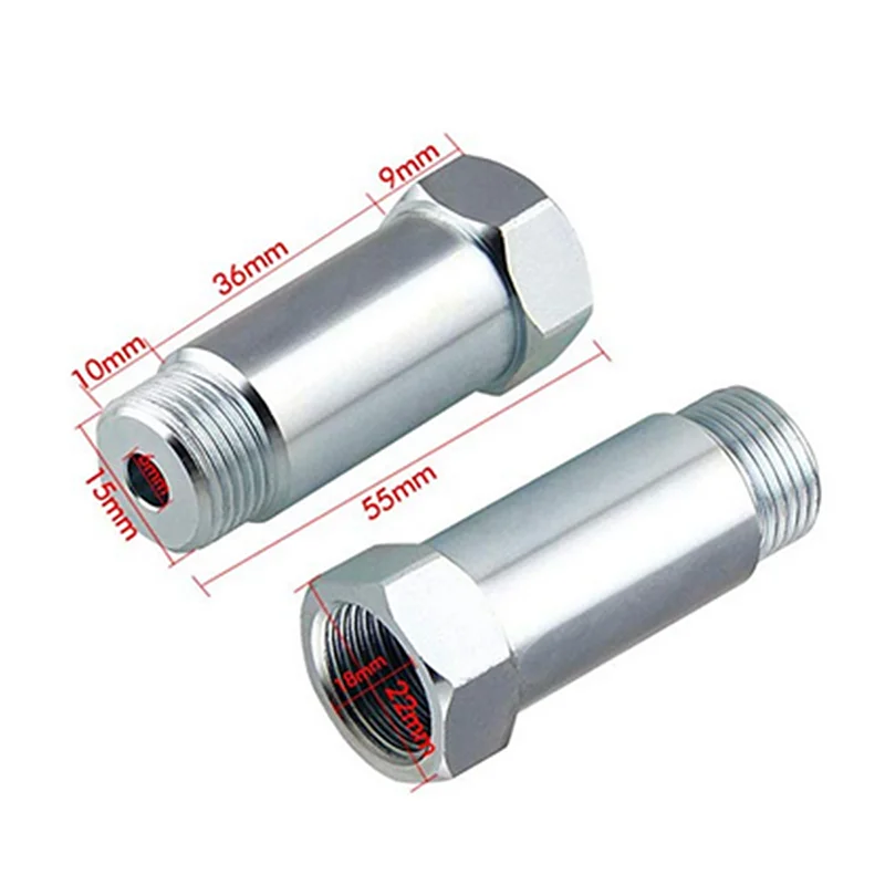 1PCS Straight O2 Oxygen Sensor Extension Spacer 55mm Adapter Connector Bung HHO M18 x 1.5