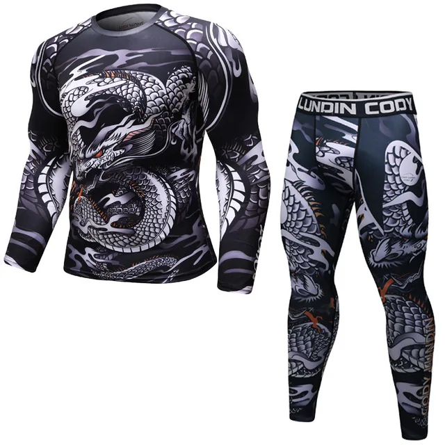 Men Tracksuit Sports Suit Gym Fitness Compression Clothes Running Jogging Sport Set Wear Exercise Workout Rashguard Tights