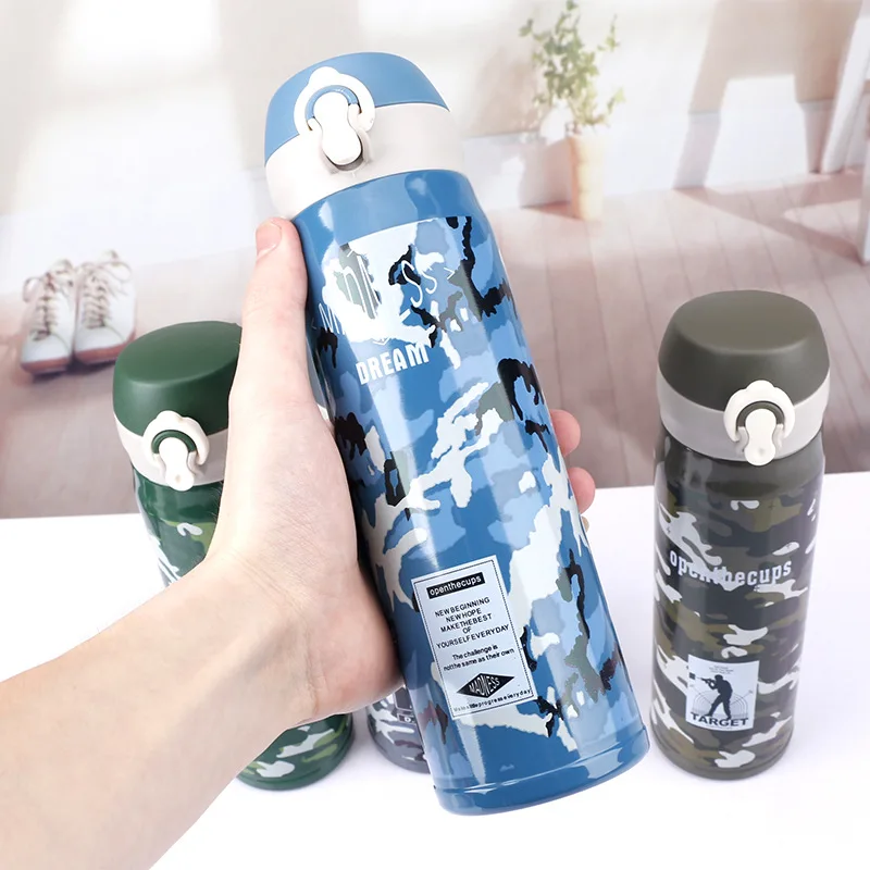 Keelorn 500ml Military Insulated camouflage auto mug 304 Stainless Steel  Travel tea Thermal Water Bottle Milk coffee Vacuum Cup