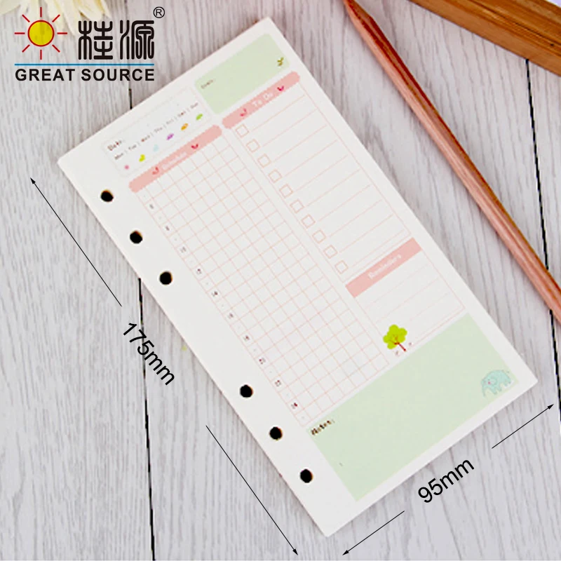 MQQ A6 Daily Planner Weekly Month Planner 2024 Loose Leaf Notebook Refill Paper Dot Grid Notebook White Paper Notebook(2PCS)
