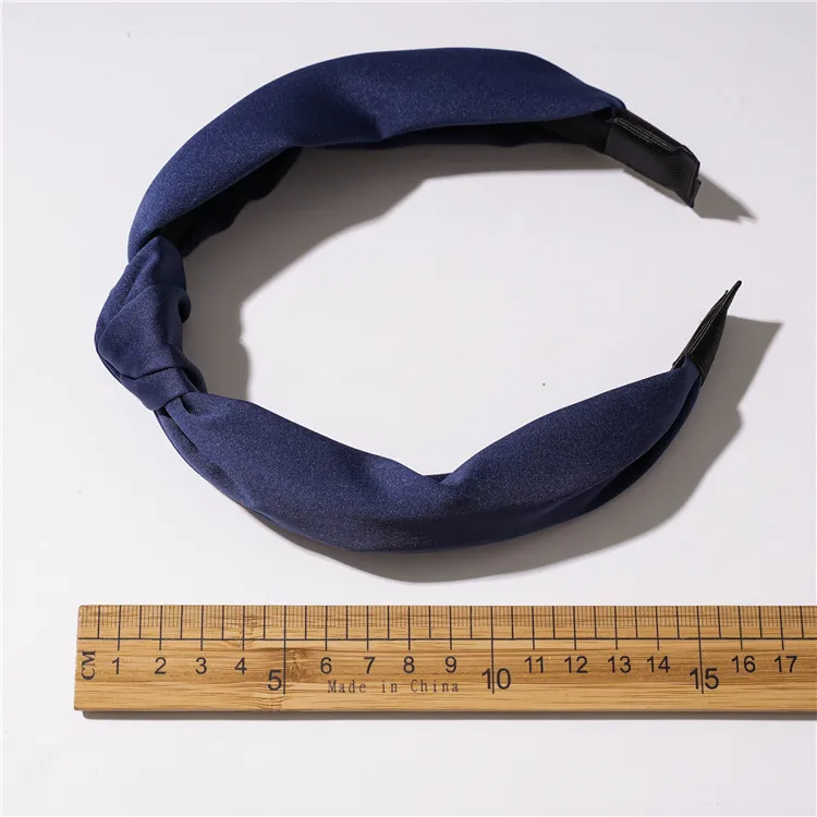 Summer Satin Headband Female  Knot Hair Hoop Solid Fashion Hair Headbands Fabric Wide Hair Clip Woman Office Hair Accessories