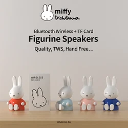 Miffy-Bluetooth Figurine Speaker, Design de cartão TF, alto-falante sem fio, Super Bass, 3D Digital Sound Altifalante, Handfree MIC, Presentes