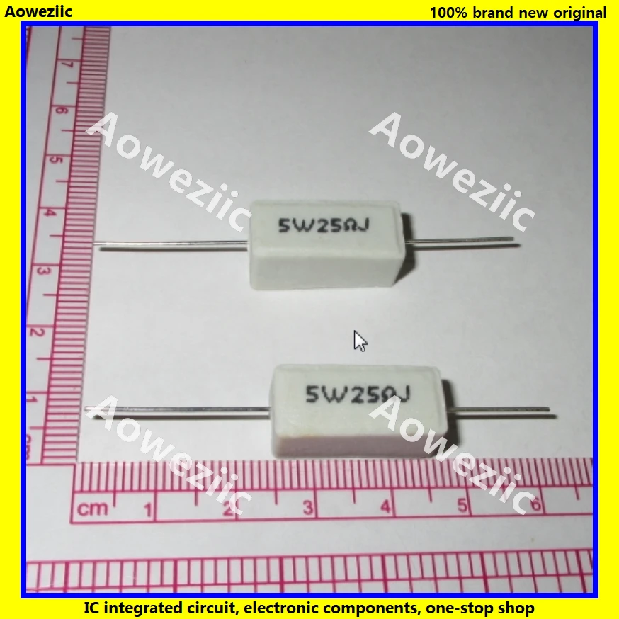 10 peças resistência de cimento horizontal rx27 5w 25 ohm 25r 25rj 5w25rj 5w25ohm resistência cerâmica precisão 5% resistência de energia