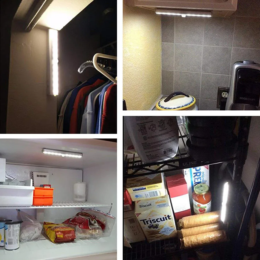 Motion Sensor Led Closet Nachtlampje Batterij/Usb Charge Led Onder Kast Lamp Voor Keuken Kast Slaapkamer Verlichting Muur lamp