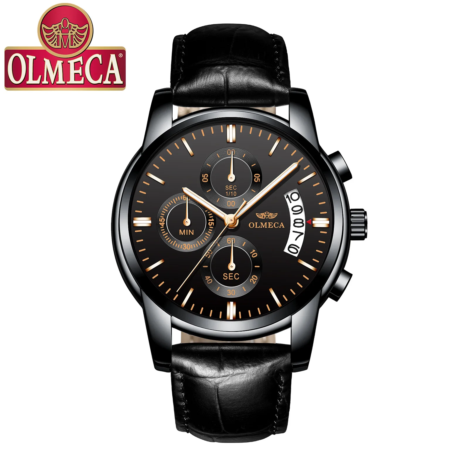 

OLMECA Fashion mens watches Chronograph top brand luxury relogio masculino Business Watch men Male Quartz Wristwatch Date Clock