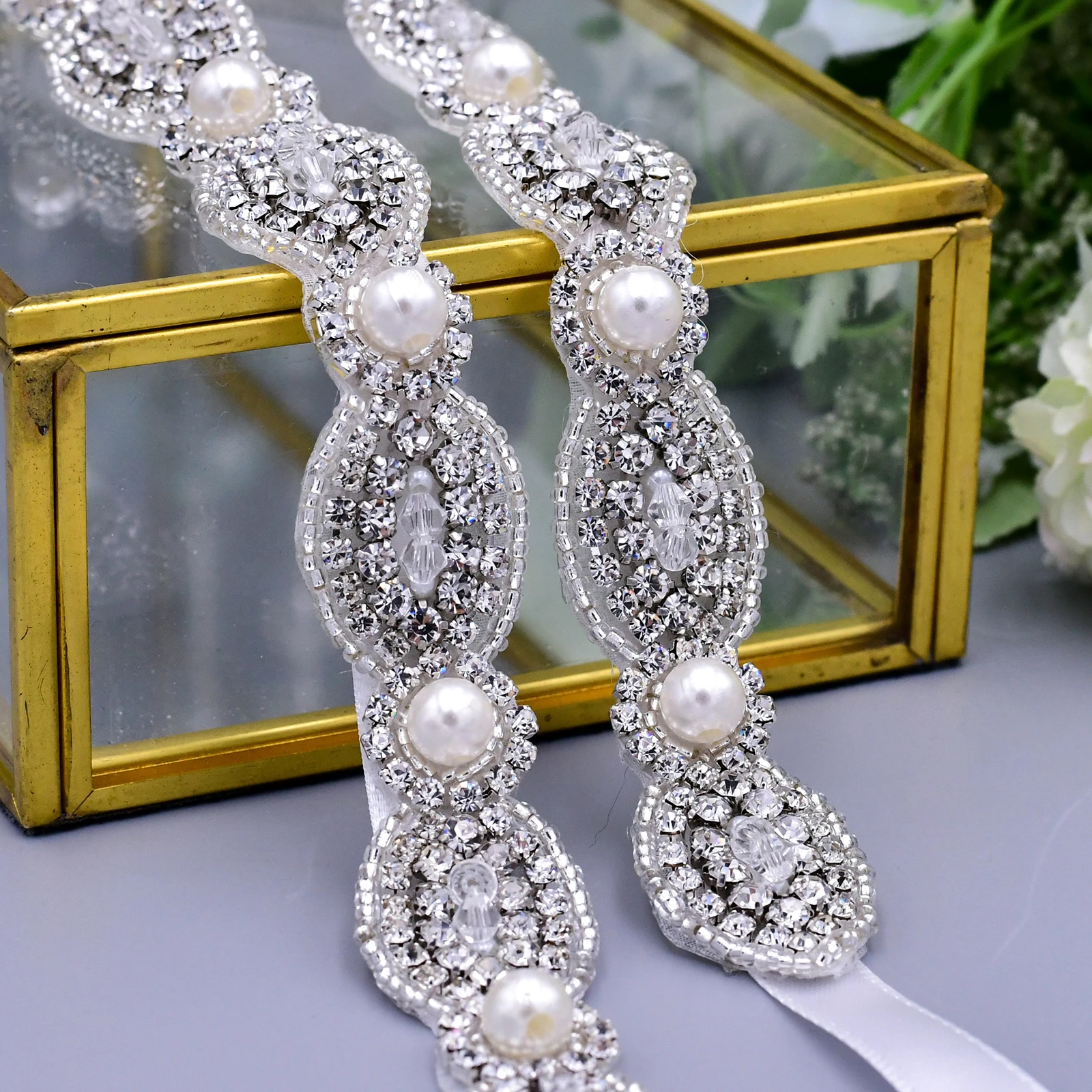 Cinturones ajustados con cuentas de perlas para mujer, cinturón de cristal para boda, vestido de novia con perlas de marfil, cinturones de diamantes de imitación, cinturones plateados para vestido