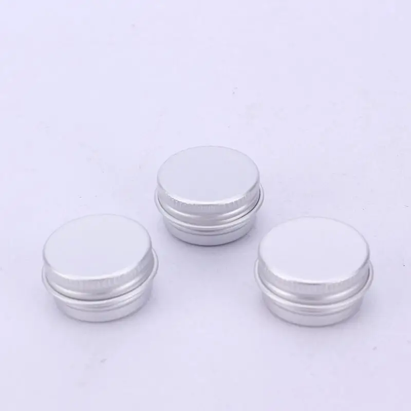 

5ml Aluminium Balm Tins pot Jar 5g comestic containers with screw thread Lip Balm Gloss Candle Packaging LX8761