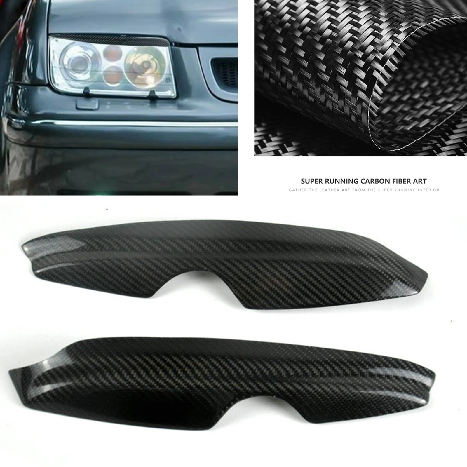 

For Volkswagen VW Golf 4 MK4 GTI R32 1999-2004 Front Head Light Lamp Cover Trim Carbon Fiber Headlight Eyebrow Headlamp Eyelid