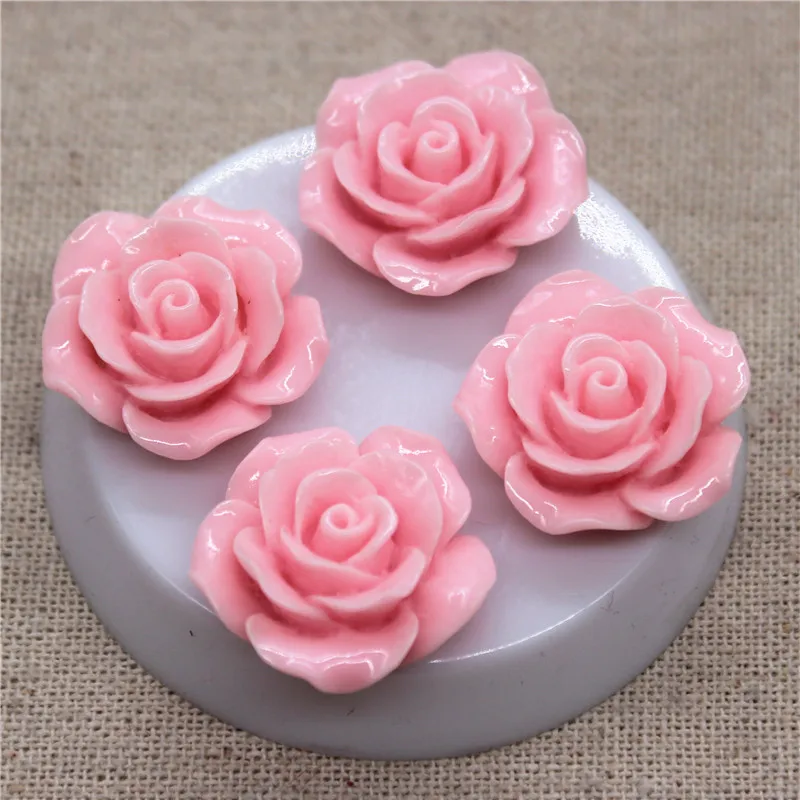20pcs 23mm Resin Flowers Flat Back Cabochon DIY Jewelry/ Craft Decoration(No hole)