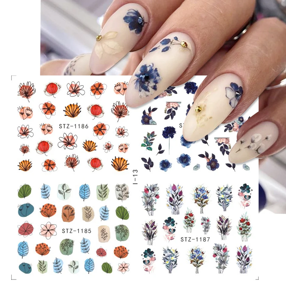 4Pcs Avocado Nail Sticker Summer Fruit Water Nail Decals Kiwi Watermelon Transfer Sliders Blue Butterfly Manicure Tattoos GLI-16 images - 6