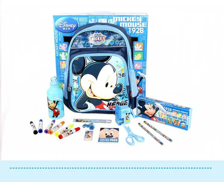 18-piece Disney Mickey Schoolbag Water Cup Stationery Set Spree Cartoon School Supplies High-quality Open Student Day Gift