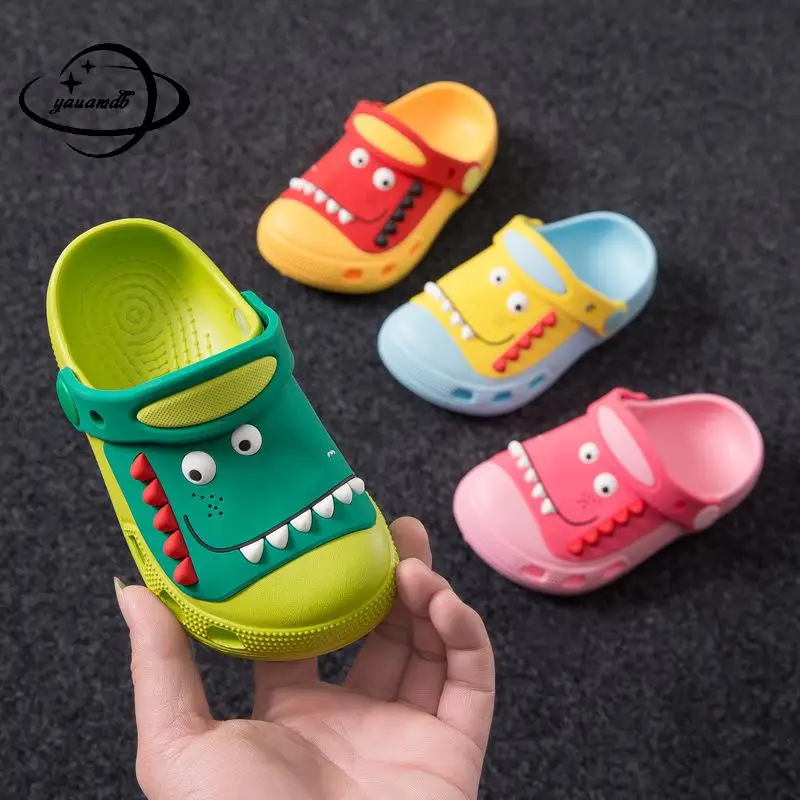 2-18y Kids Mules & Clogs Summer Baby Toddler Boys And Girls Sandals Cartoon Dinosaur Slippers Children\'s Garden Shoes H19