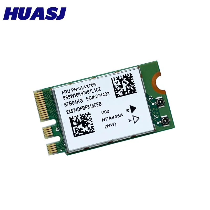 HUASJ Wireless Adapter Card QCA9377 QCNFA435 802.11AC 2.4G/5G NGFF WIFI CARD BT4.1 For Lenovo AIO-700-22ISH C20-00