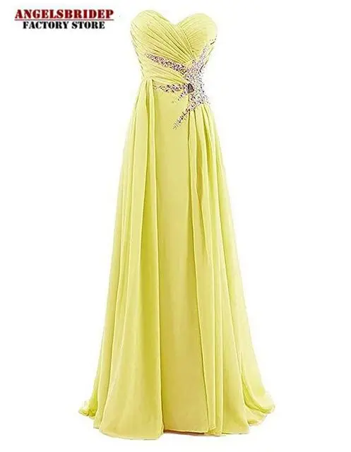 Angelsbridep Sweetheart Chiffon Bridesmaid Dresses Sparkly Beads Sequins Wedding Party Dress Vestido De Festa De Casamento