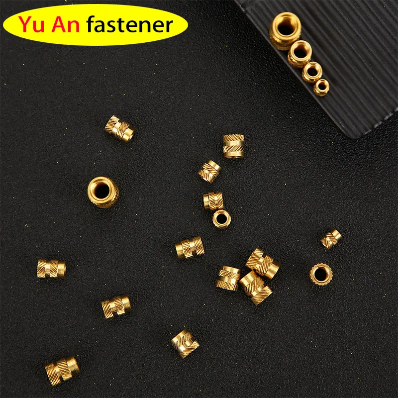 M3 Hot Melt Inlaid Copper Nut，Injection Nut, SL Double Twill Knurled Injection Molded Brass Nut, Copper Thread Inlaid Nut 1Pcs