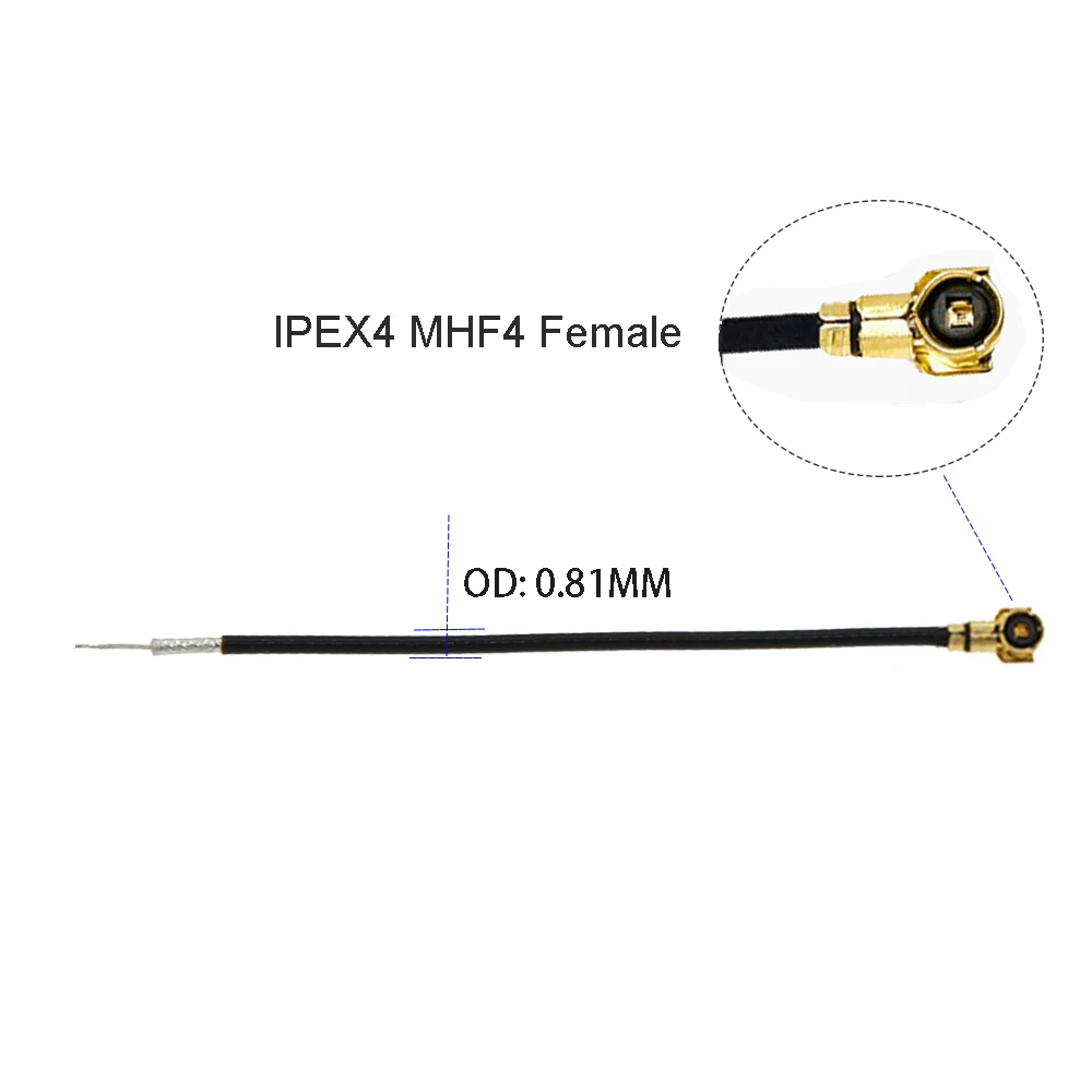 Single End IPX4 MHF4 Female Jack to Solder U.fl Open End Cable RF0.81 Pigtail for PCI WIFI Card Wireless Router 3G 4G Jumper