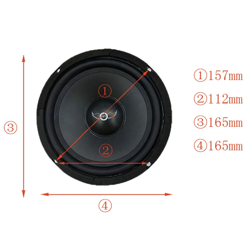 1pc 6.5 Inch 300W 4Ohm Midrange Car Audio Louder Front Door Speakers Woofers Automobile Component Fullrange Speaker