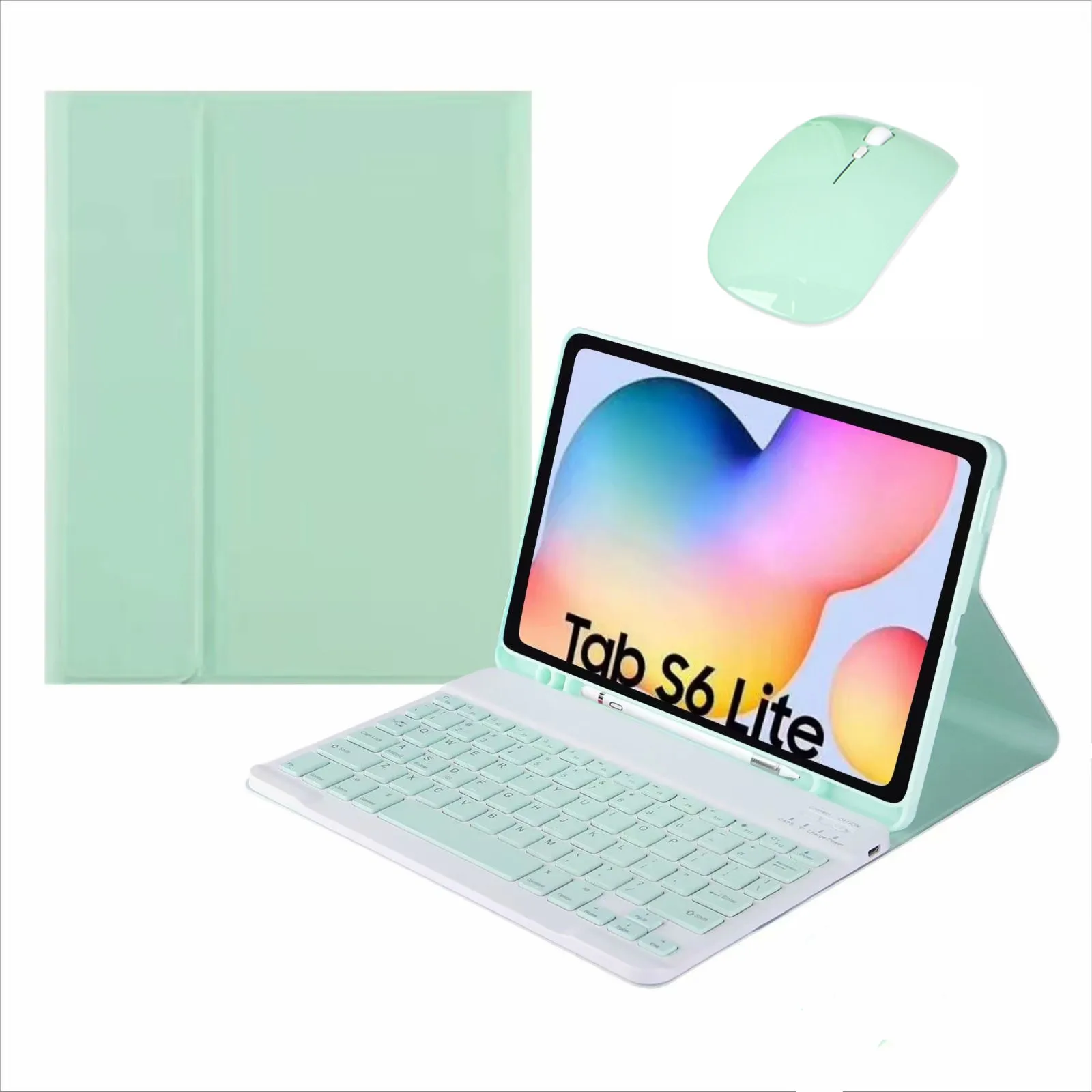 

Тонкий кожаный чехол для Samsung Galaxy Tab S6 Lite 10,4 SM-P610 P610 P615, чехол с беспроводной Bluetooth клавиатурой, чехол + слот для ручки