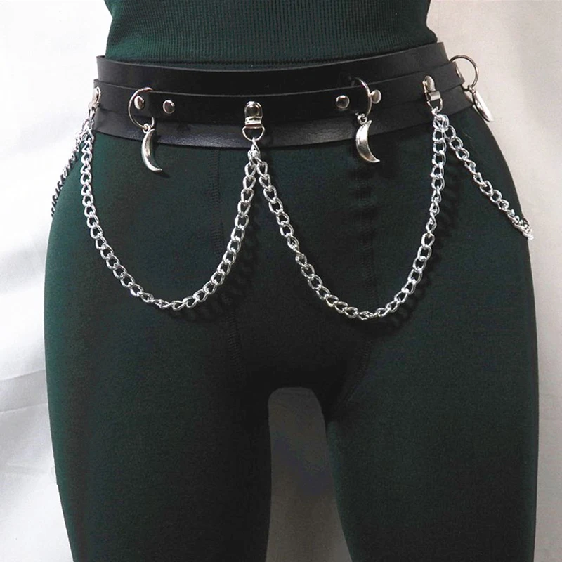 

Leather Harness Chain Belt Pole nightclub Dance Pastel Goth Punk Seks Suspenders Body Bondage Woman Harness waist chain Jewelry