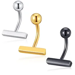 New Small Belly Button Rings Stainless Steel Dainty Nombril Ombligo Bar Navel Ring For Women Men Body Piercing Jewelry