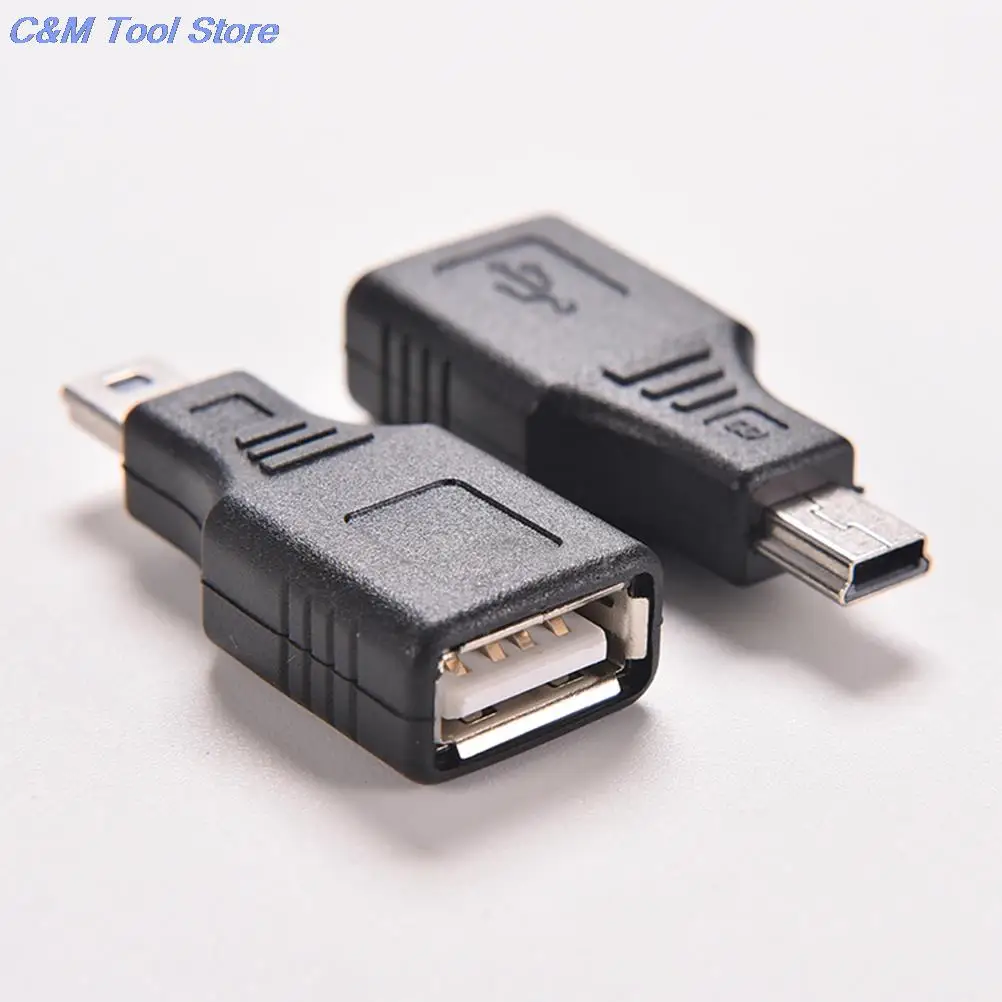 Adapter Converter Changer JETTING 2PCS Black USB 2.0 A Female to Mini USB B 5 Pin Male