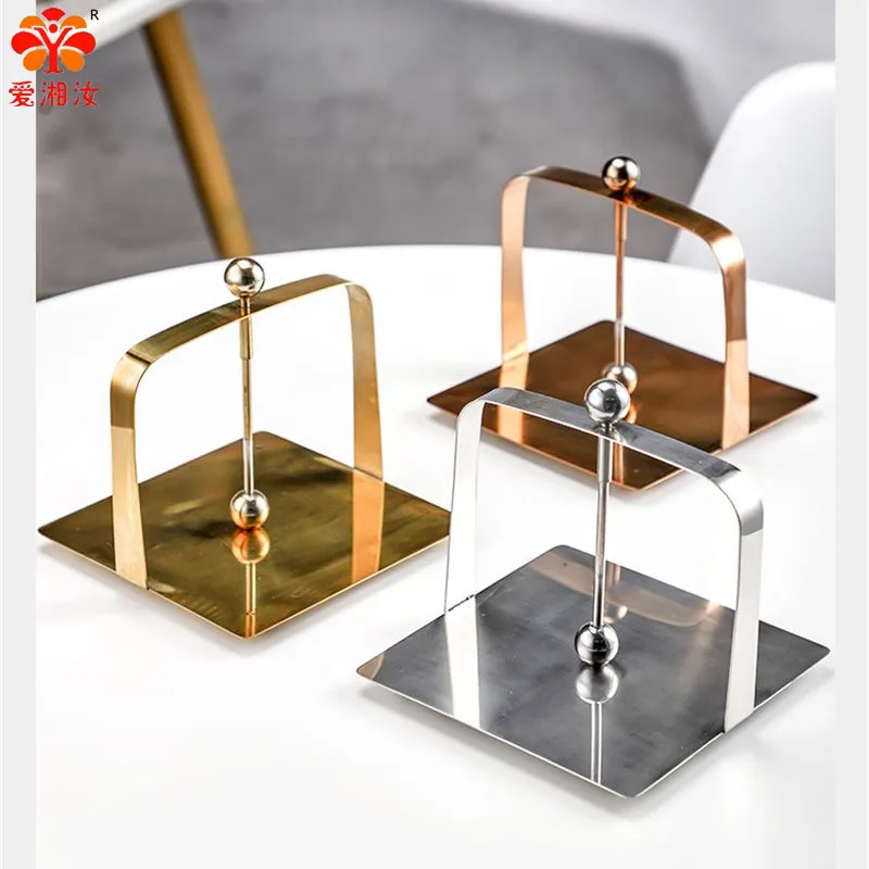 Aixiangru-Stainless Steel Square Napkin Stand, Creative Paper Holder,Simple Rack in Restaurant,European Canteen