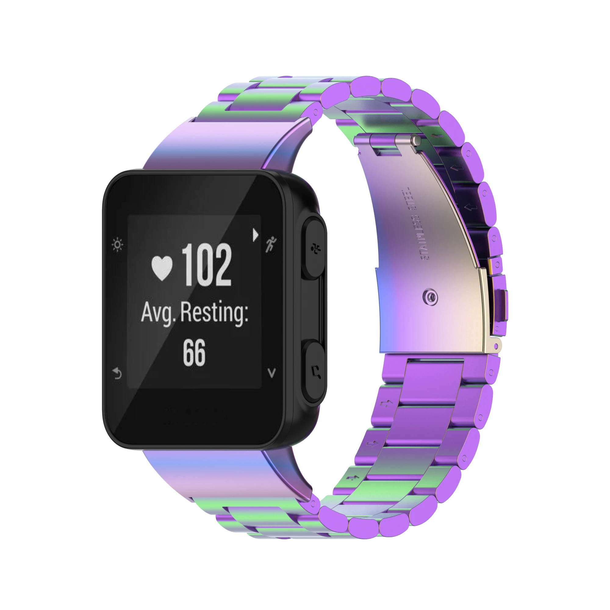 Cinturino per orologio in metallo in acciaio inossidabile "ata per Garmin Forerunner 35/30 Smart Watch cinturino di ricambio per Garmin Forerunner 30