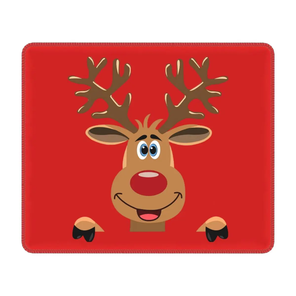 Cute Rudolph Customized Gaming Mouse Pad Non-Slip Rubber Base Mousepad Christmas Reindeer Cartoon Deer Office Computer  Desk Mat