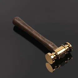 18K gold handmade hammer wooden auction hammer for lawyer judge handcrafted gavel court