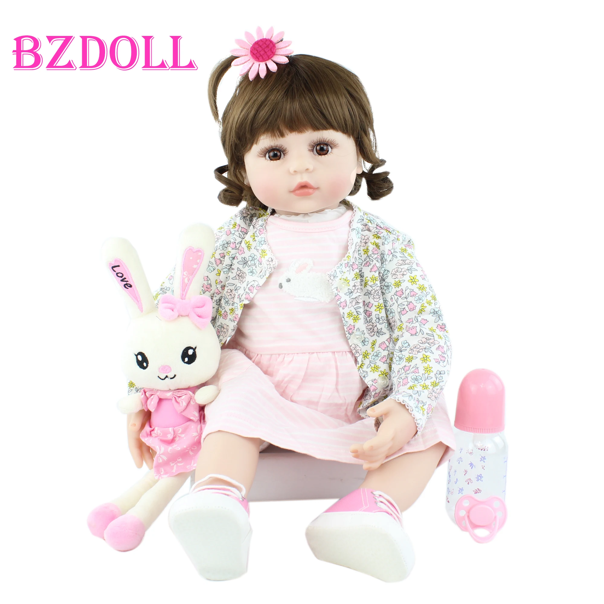 

60 CM Soft Silicone Reborn Girl Doll For Girl Princess Toddler Babies Toys Birthday Present Christmas Gift Brinquedos