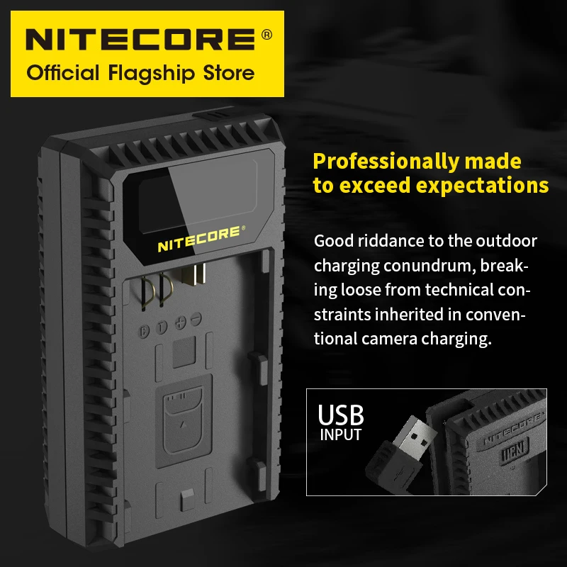 NITECORE UCN1 Digital Camera Battery Charger Daul Slot Travl USB Charger for Canon LP-E6 LP-E6N LP-E8 EOS 6D 7D 650D R6 550D