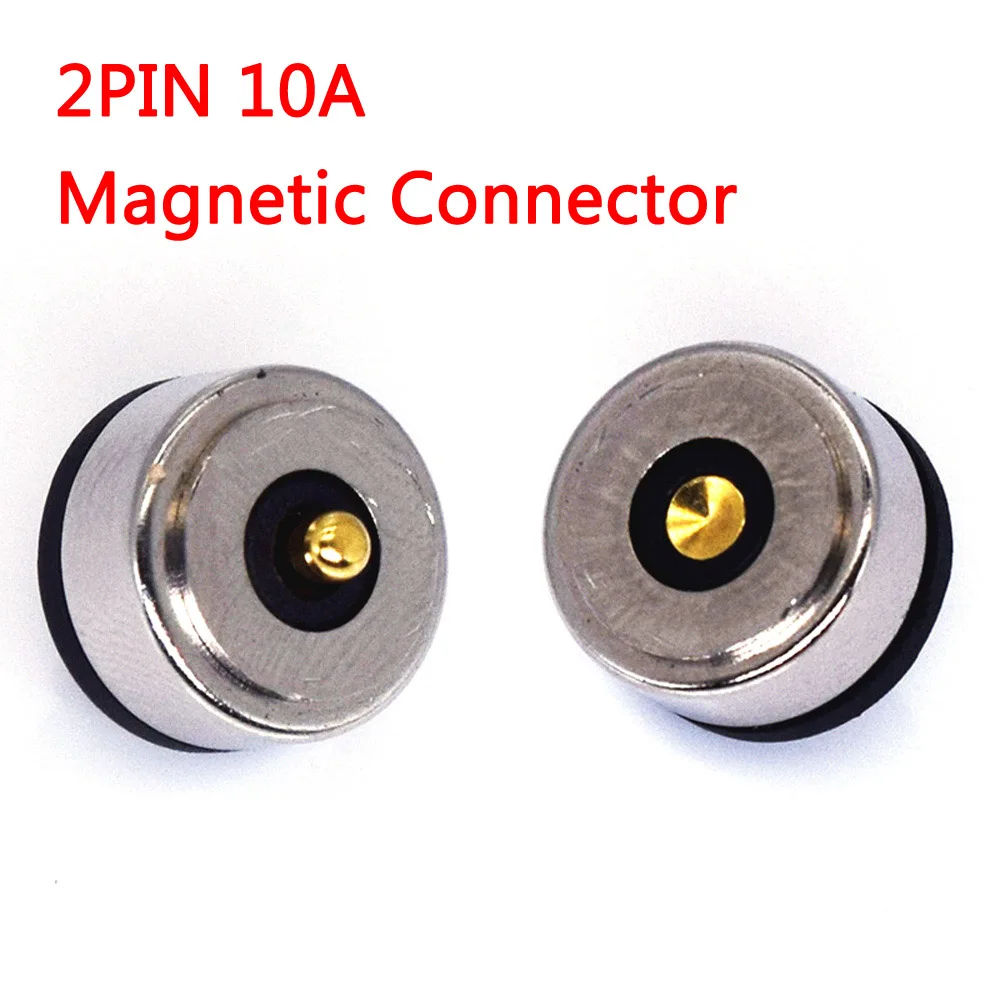 6er-Set 10A Hochstrom 2-Pin Runder Magnet-Saugfeder-Pogo-Pin-Steckverbinder Männlich-Weiblich-Sonde DC-Stromlade-Magnetstecker – Detail 7